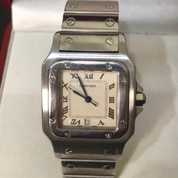 💯 AUTHENTIC CARTIER SANTOS UNISEX 31MM - Picture 2 of 8